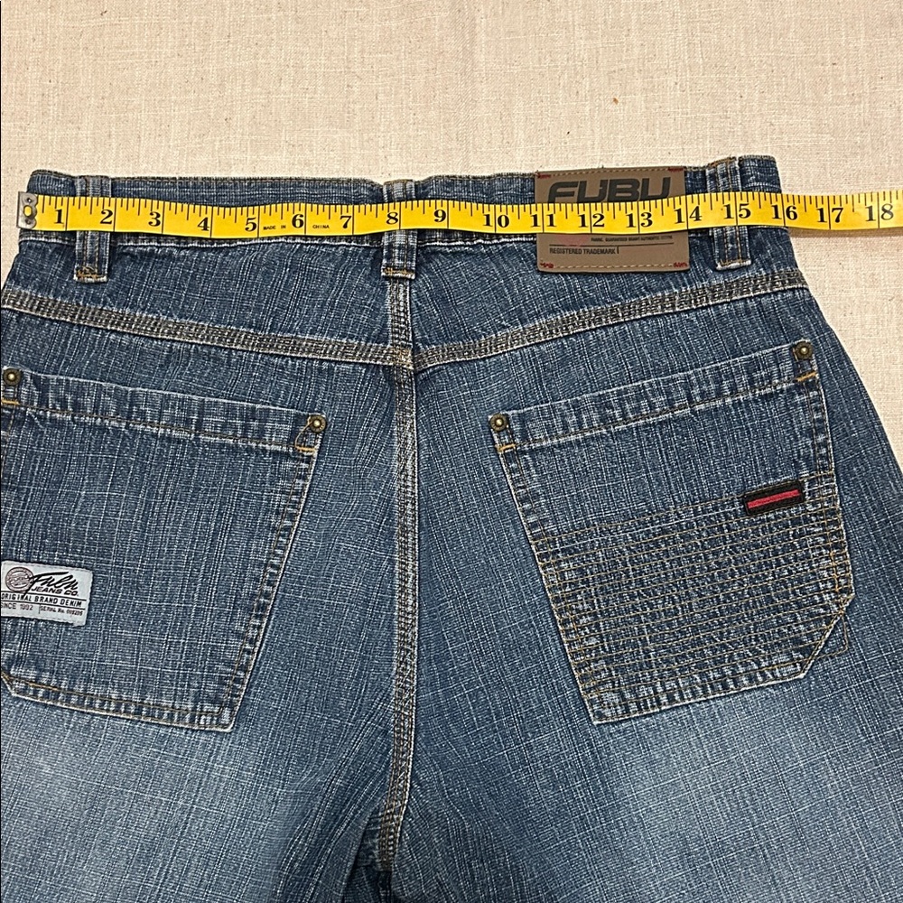 FUBU The Collection Shorts Men's 32 Blue Jeans Y2K Retro Distressed - Picture 13 of 15